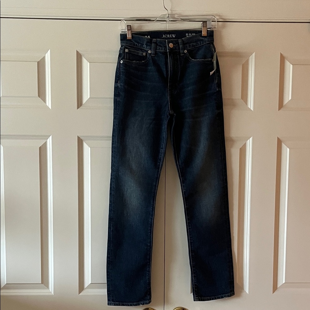 J. Crew Women's Dark Indigo Straight-Leg Jeans